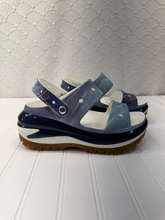 CROCS Shoes - Crocs Classic Mega Crush Denim Platform Sandals Womens Size 10